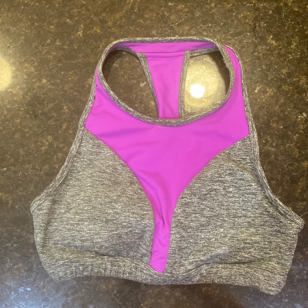 Koral racerback grey/purple sports top/bra